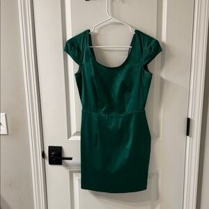Solemio Emerald Mini Satin Dress